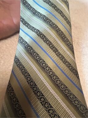 Tall/Long - Olive Green Striped Necktie